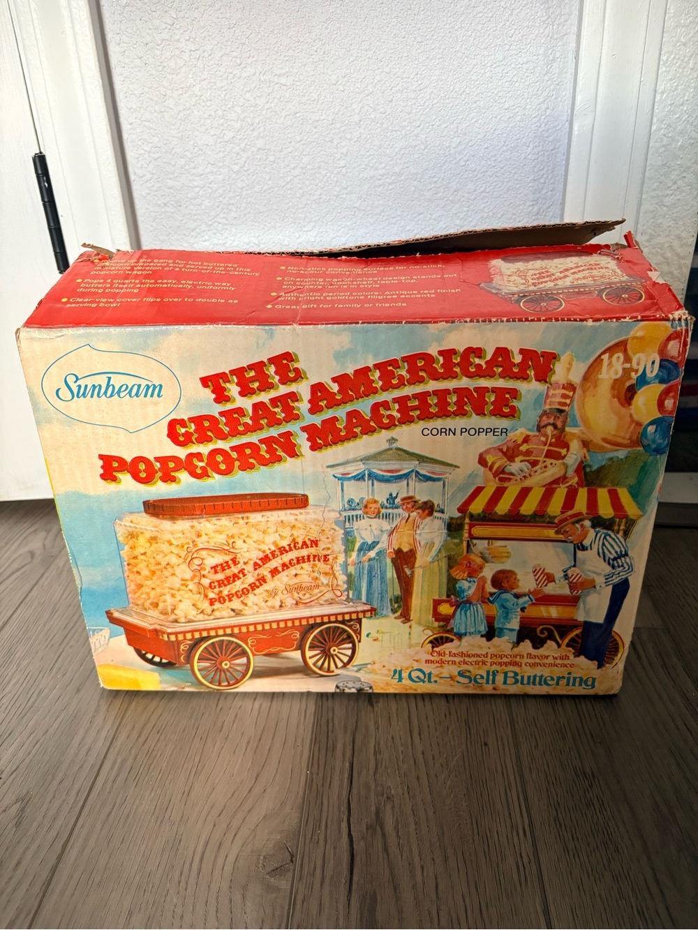 Sunbeam Vintage Popcorn Machine Toy - Red & Yellow Carnival Style